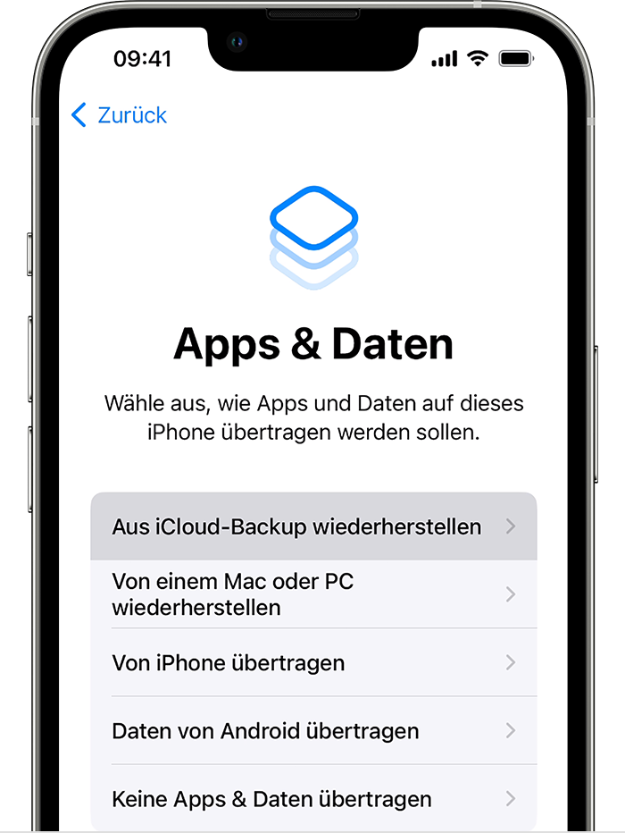 iPhone, iPad oder iPod touch aus einem Backup wiederherstellen - Apple