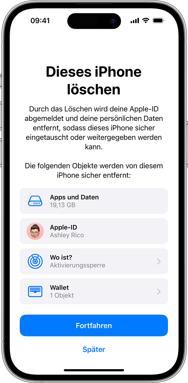 iPhone, iPad oder iPod touch auf Werkseinstellungen zurücksetzen - Apple  Support (DE)