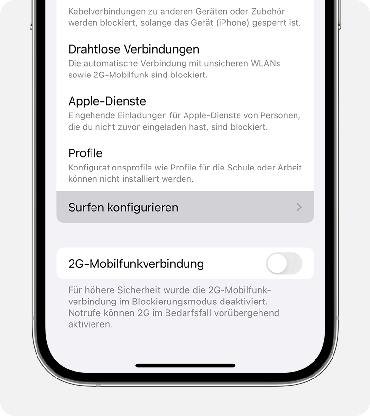 Informationen zum Blockierungsmodus - Apple Support (DE)