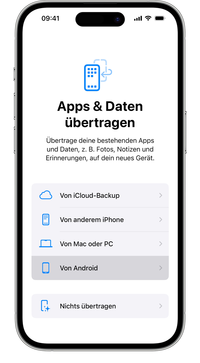 Von Android auf iPhone oder iPad übertragen - Apple Support (DE)