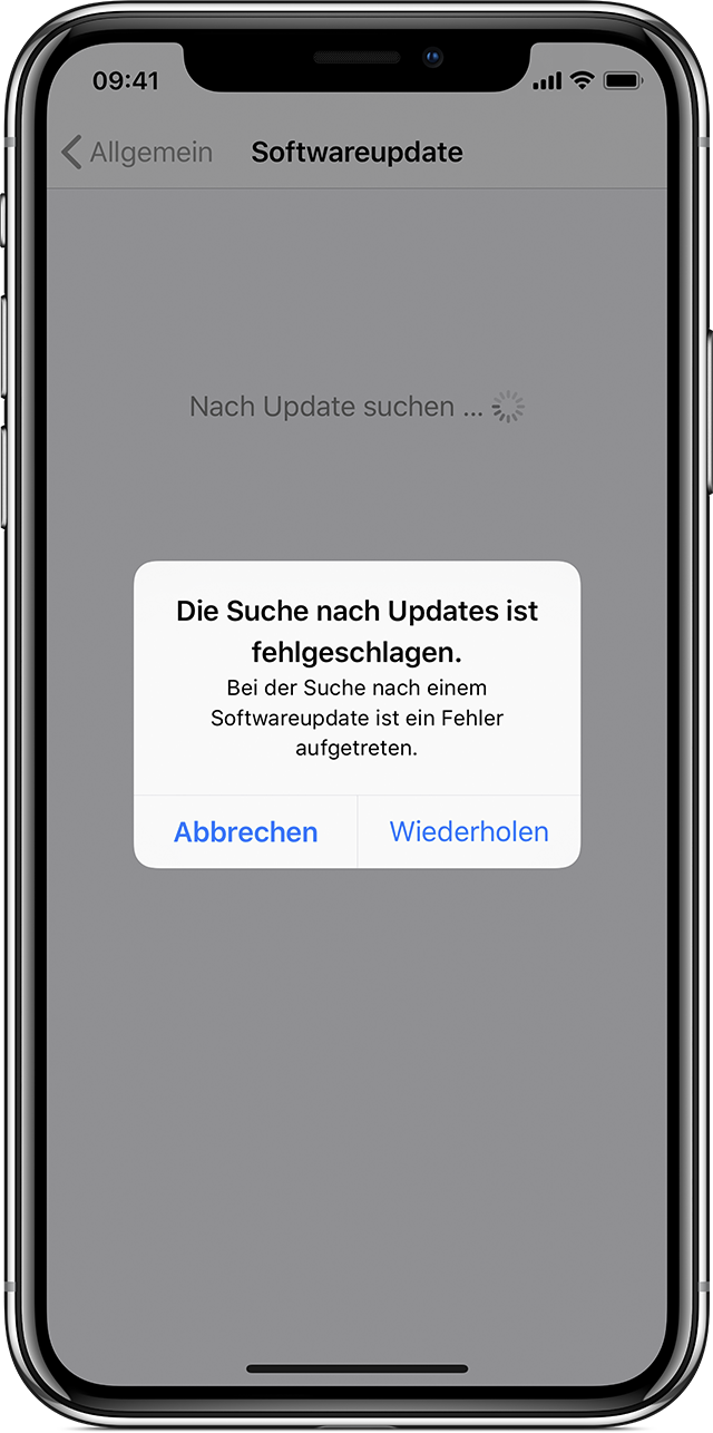 Bei Der Suche Nach Einem Softwareupdate Ist Ein Fehler Aufgetreten Unterstützung bei Problemen mit drahtlosen iOS-Updates - Apple Support