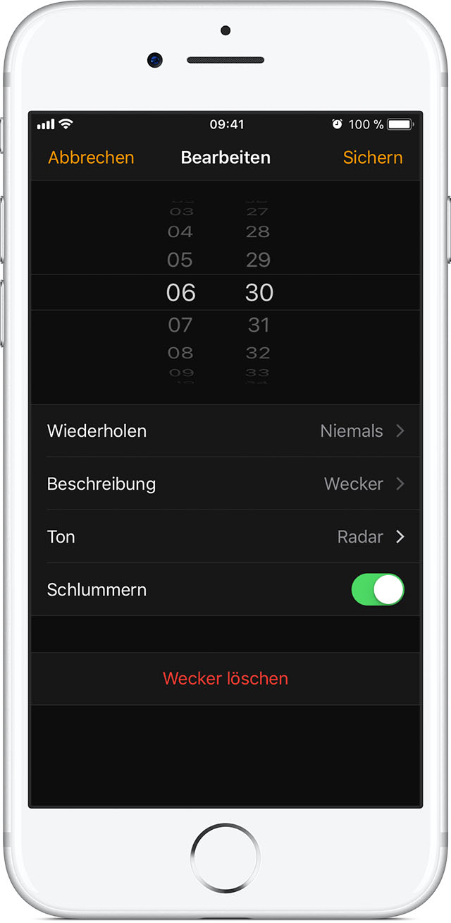 Wecker Um 6 Uhr Stellen Wecker auf dem iPhone stellen und verwalten - Apple Support