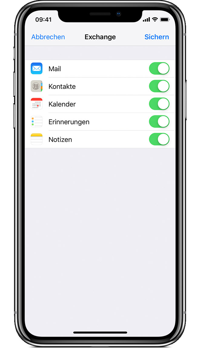 Exchange ActiveSync auf dem iPhone, iPad oder iPod touch einrichten