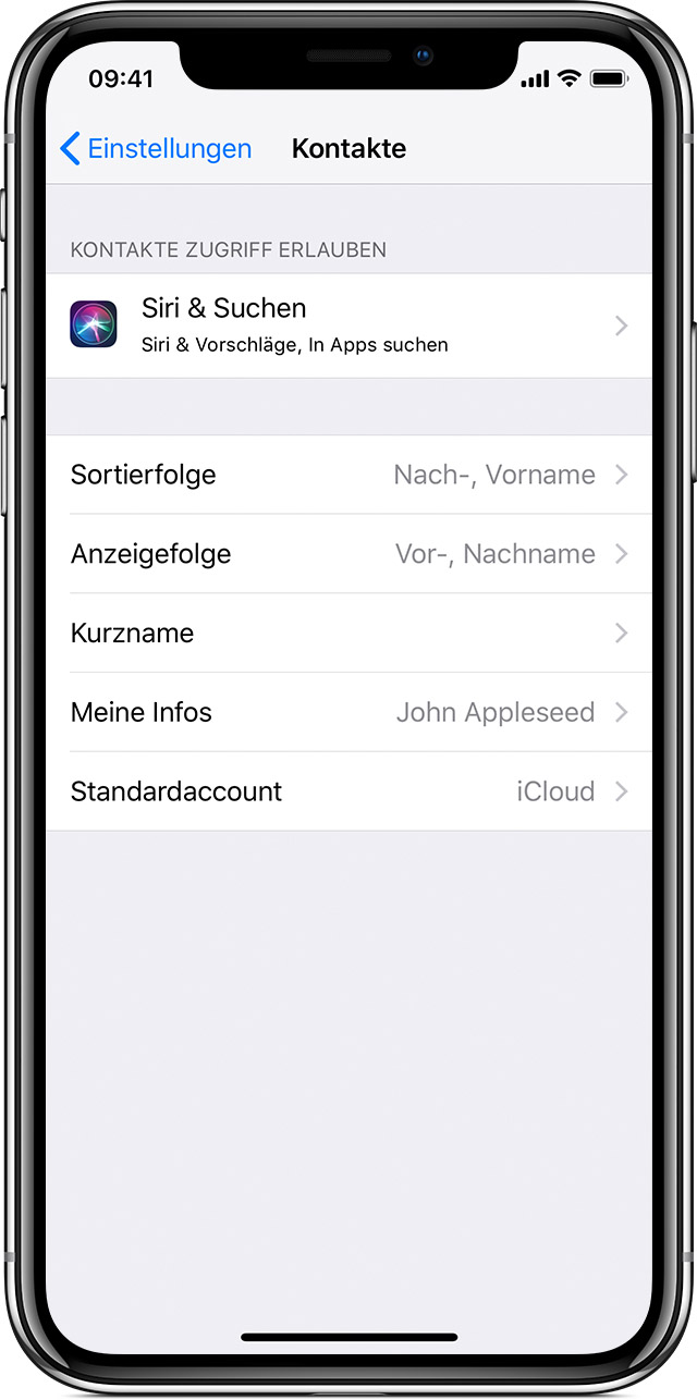 Kontakte auf Ihrem iPhone, iPad oder iPod touch verwalten und löschen - Apple Support
