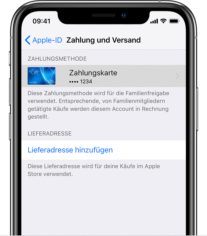 Familienkäufe und Zahlungen Apple Support