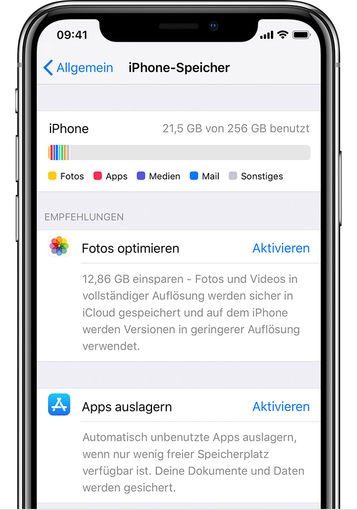 iOS aufräumen