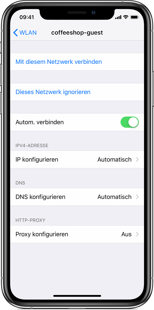 WLAN-Netzwerk auf dem iPhone, iPad, iPod touch oder Mac ignorieren - Apple  Support (CH)