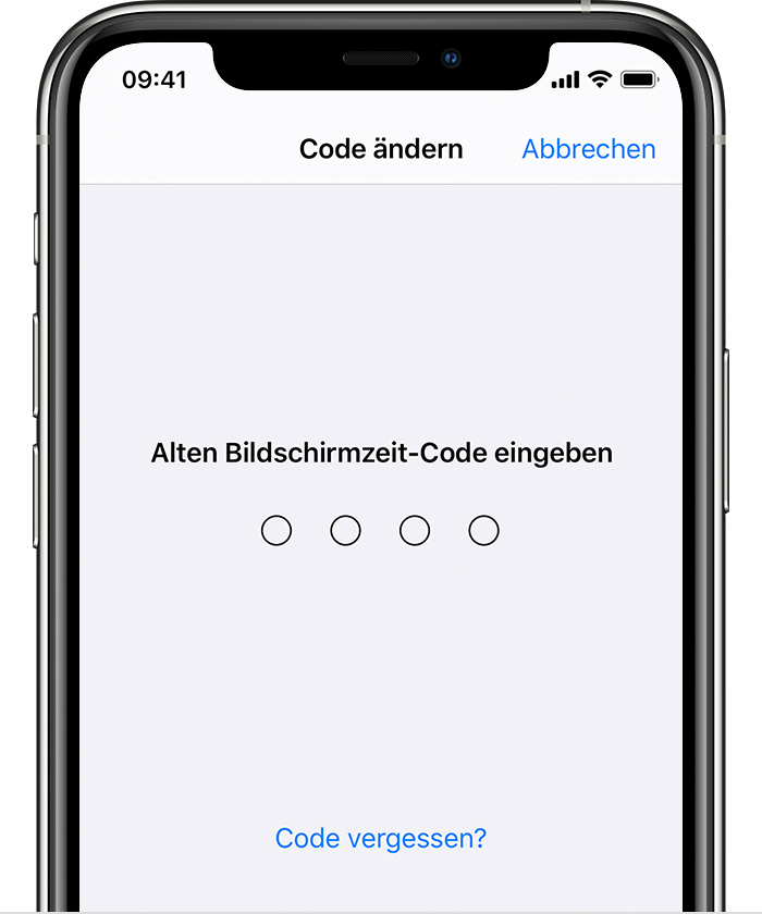 Wenn du deinen Bildschirmzeit-Code vergessen hast - Apple Support (DE)