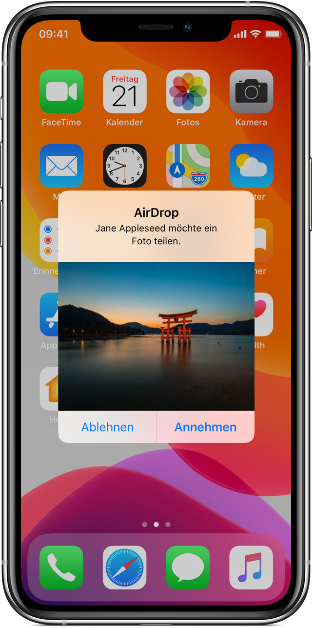 So Verwendest Du Airdrop Auf Deinem Iphone Ipad Oder Ipod Touch Apple Support