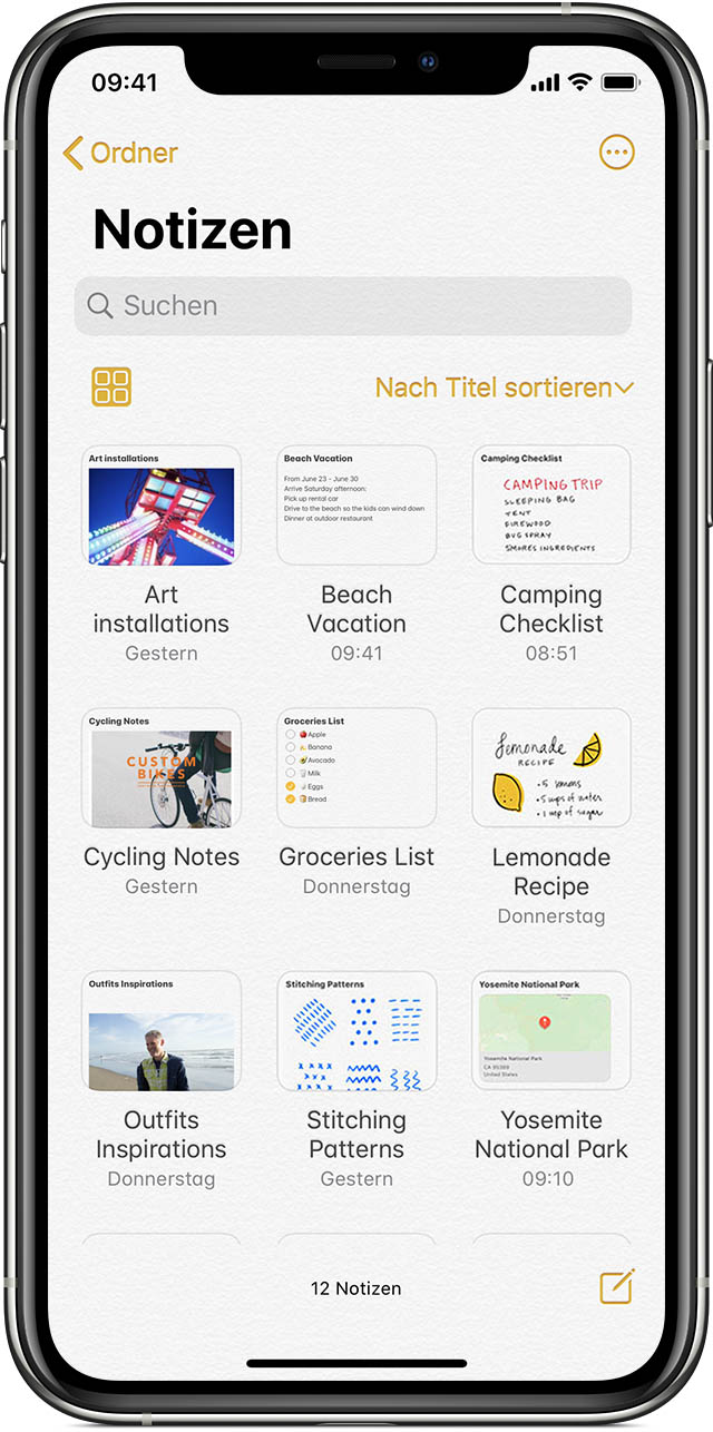 Alle Notizen Auf Iphone Weg Notizen auf dem iPhone, iPad und iPod touch verwenden - Apple Support