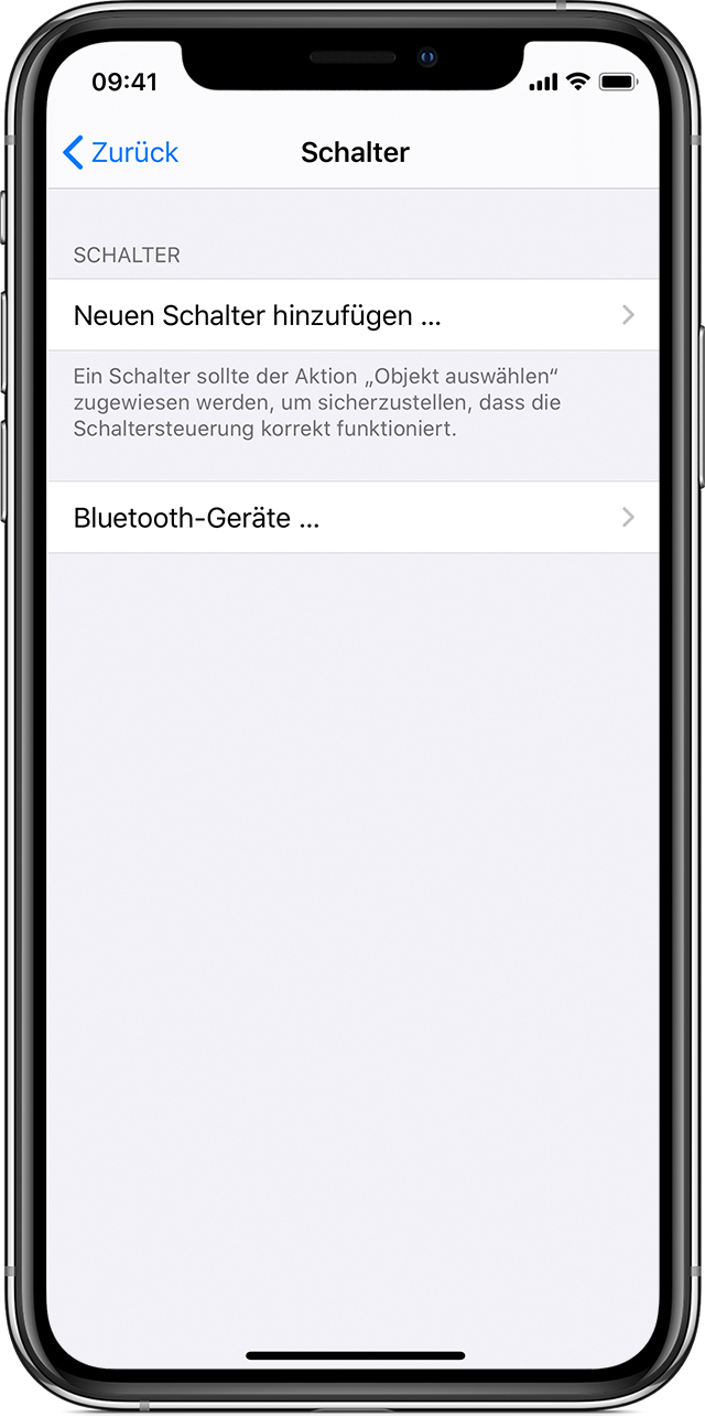 Schaltersteuerung als Bedienungshilfe für dein iPhone, iPad oder deinen  iPod touch - Apple Support (DE)
