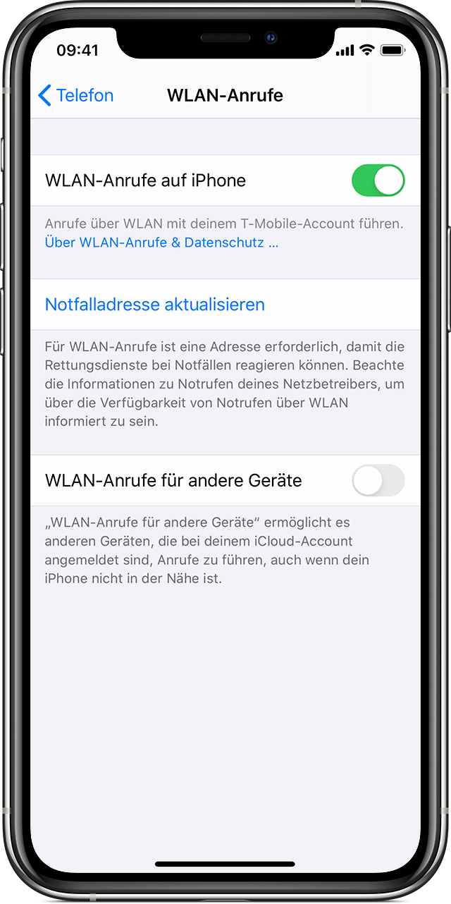 Wlan Anrufe Tatigen Apple Support