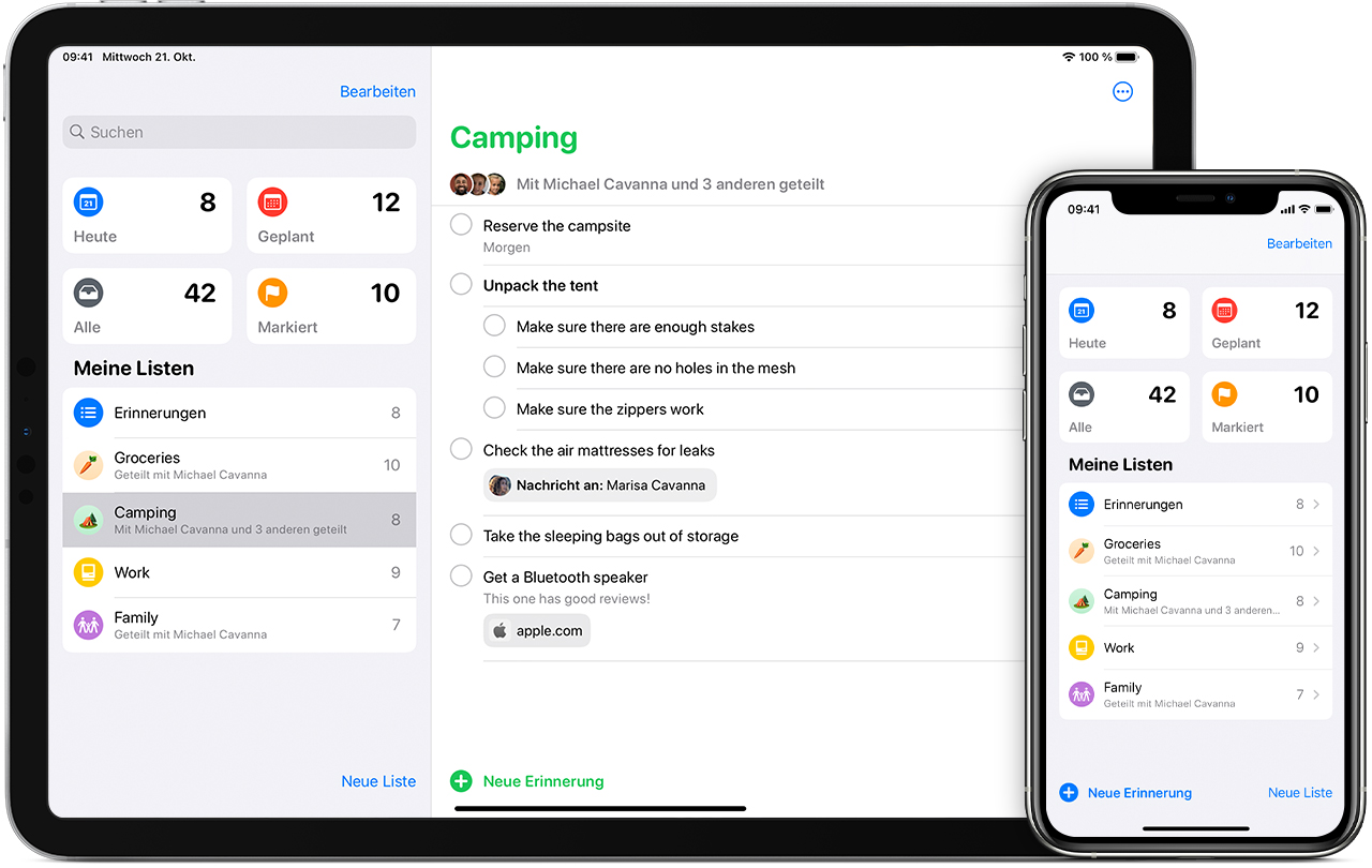 Erinnerungen App Auf Dem Iphone Ipad Oder Ipod Touch Verwenden Apple Support