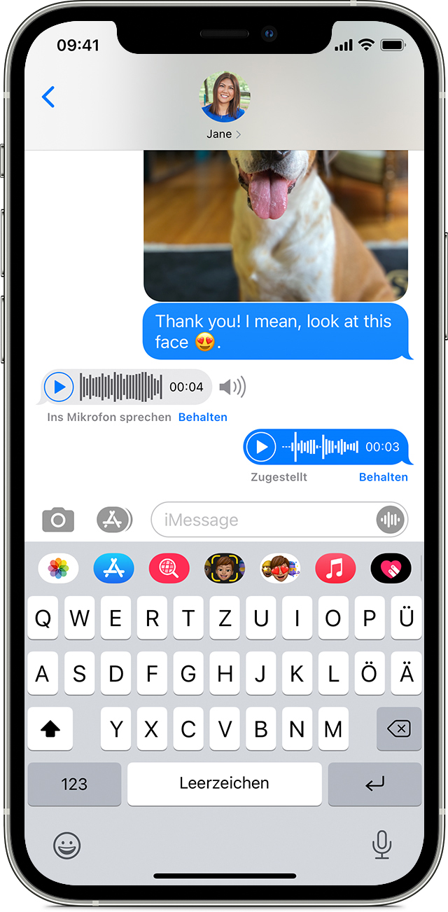 Foto-, Video- oder Audionachrichten auf dem iPhone, iPad oder iPod ...