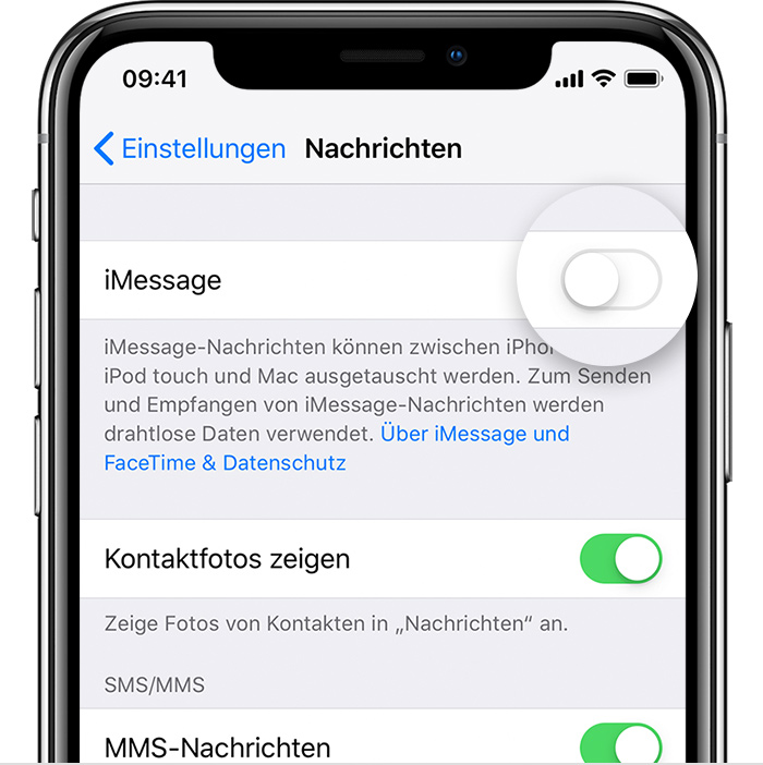 Auf dem iPhone oder online bei iMessage abmelden - Apple Support (DE)