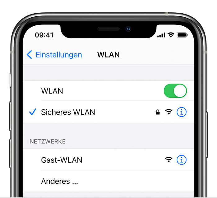Hilfestellung für dein WLAN-Passwort - Apple Support (DE)