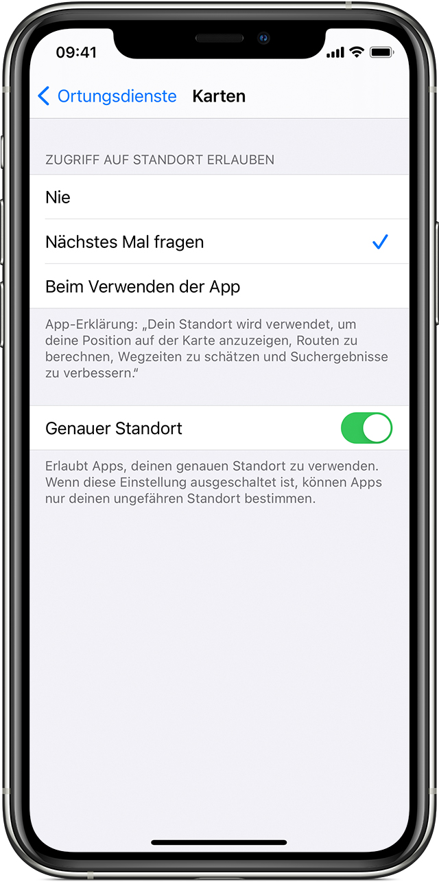 GPS und Ortungsdienste für Apps auf dem iPhone, iPad oder iPod touch nutzen  - Apple Support (DE)