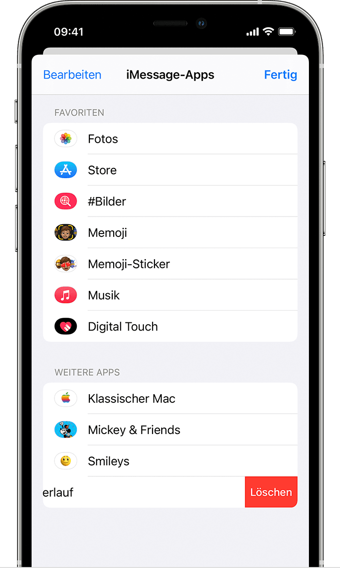 iPhone, das zeigt, wie iMessage-Apps gelöscht werden