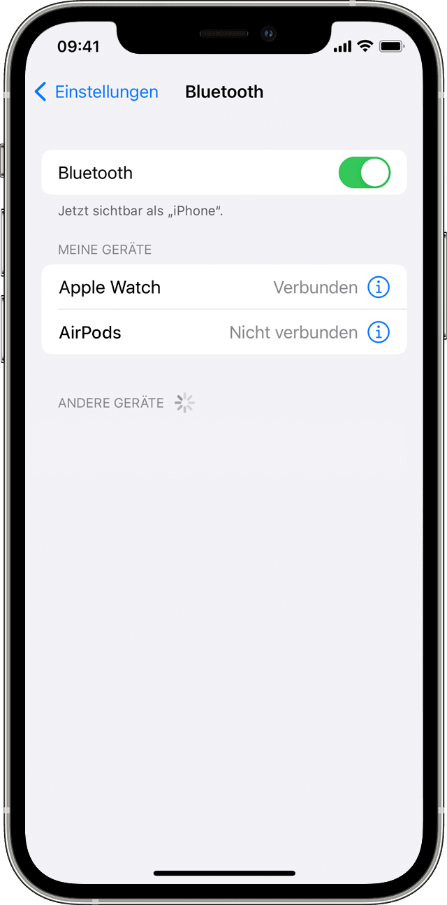 Bluetooth-Zubehör von Drittanbietern mit dem iPhone, iPad oder iPod touch  koppeln - Apple Support (DE)