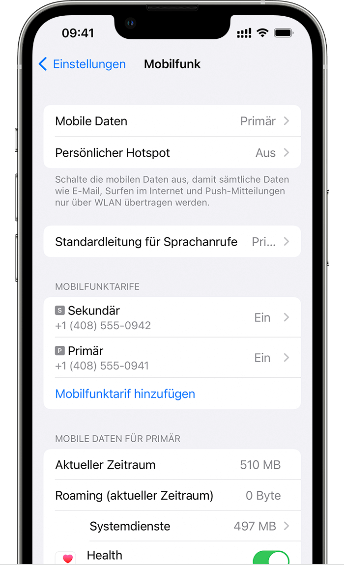 DualSIMFunktion mit einer eSIM verwenden Apple Support (DE)