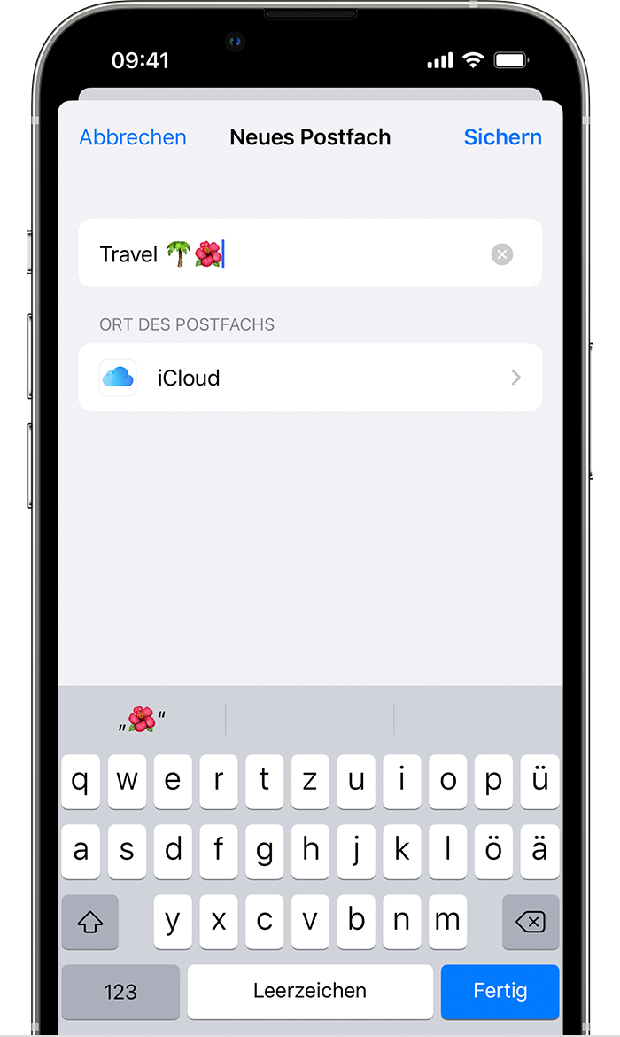 Erstellen eines neuen Postfachs in iOS 15