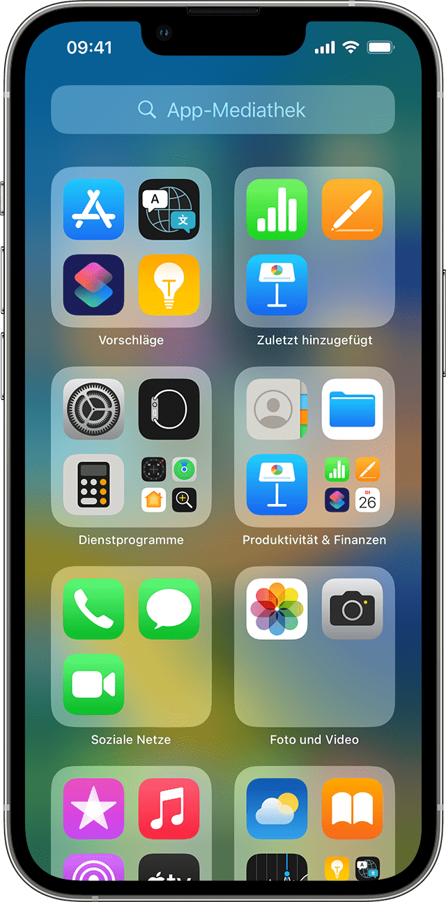 Organisiere den Home-Bildschirm und die App-Bibliothek auf deinem iPhone -  Apple Support (DE)