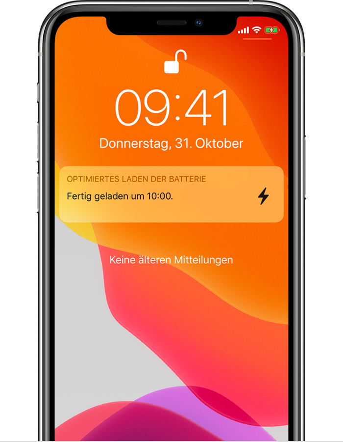 Informationen zum optimierten Laden auf dem iPhone - Apple Support (DE)