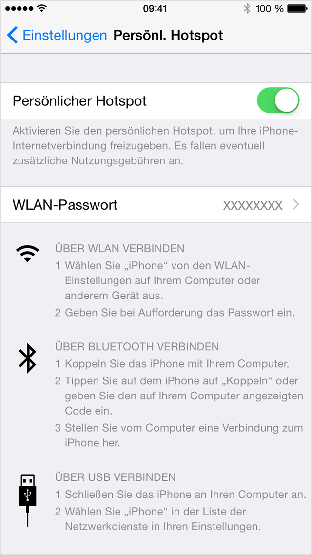 über persönlichen Hotspot freigeben Apple Support