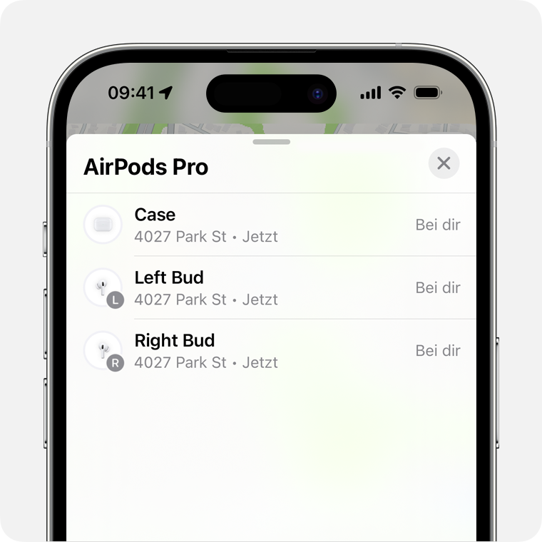 Verloren gegangene AirPods mit „Wo ist?“ suchen - Apple Support (DE)