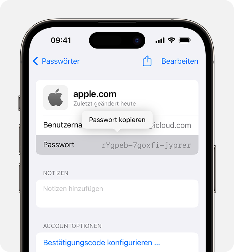Gespeicherte Passwörter und Passkeys auf dem iPhone finden - Apple Support  (DE)