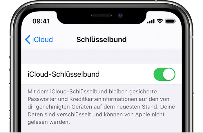 iCloud-Schlüsselbund einrichten - Apple Support (DE)