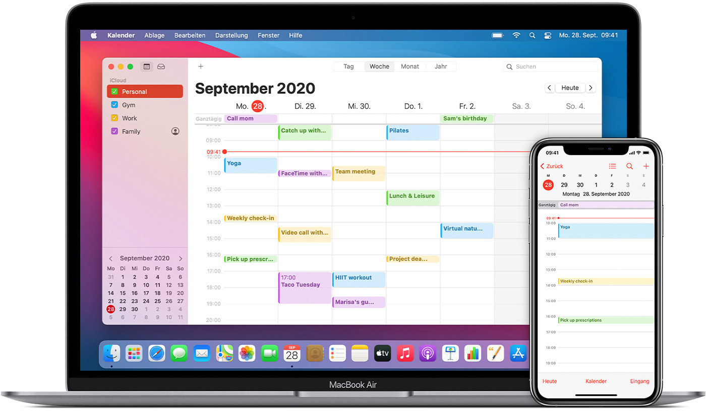 Den Kalender mit iCloud auf dem neuesten Stand halten Apple Support (DE)