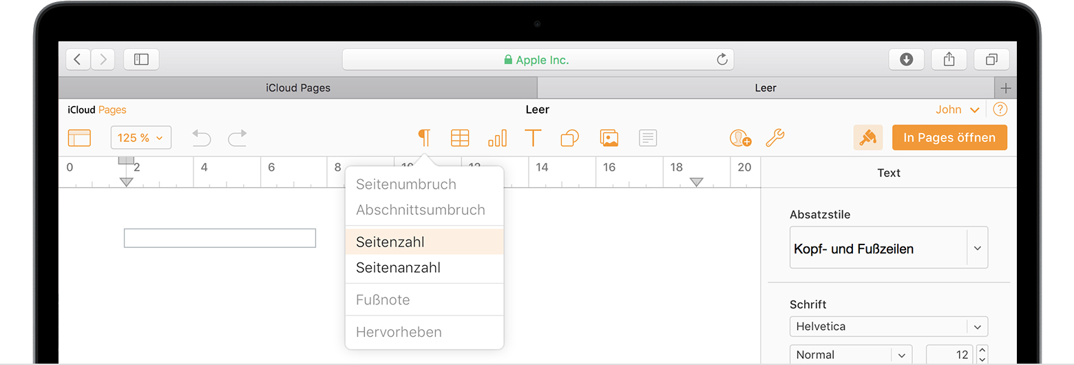 Dokumente in Pages einrichten Apple Support