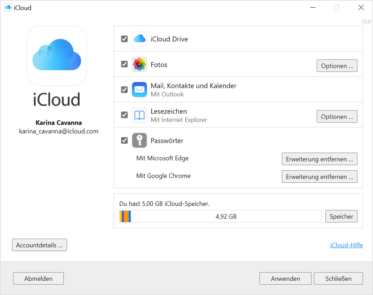 iCloud für Windows einrichten und verwenden - Apple Support (DE)