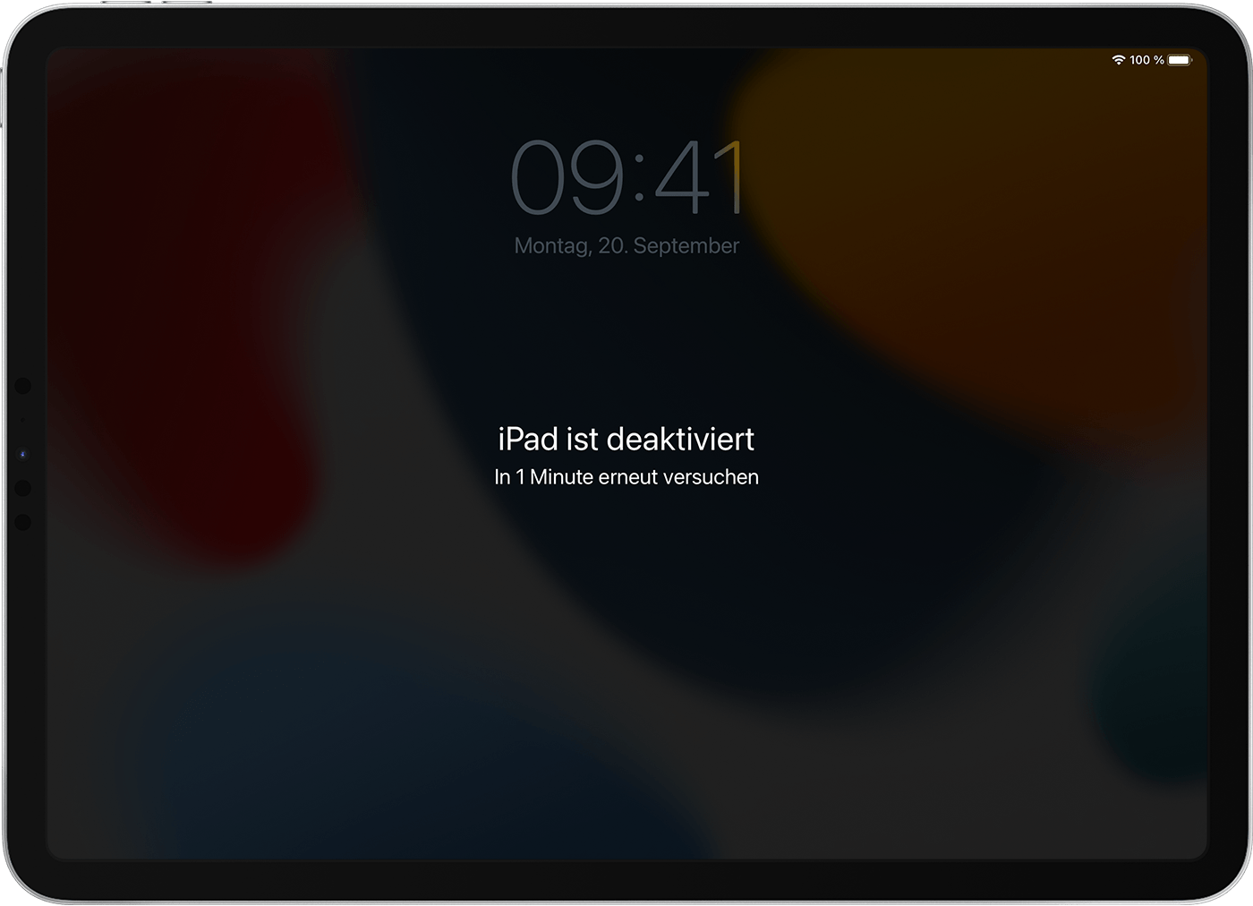 iPad mit dem Bildschirm "iPad ist deaktiviert"