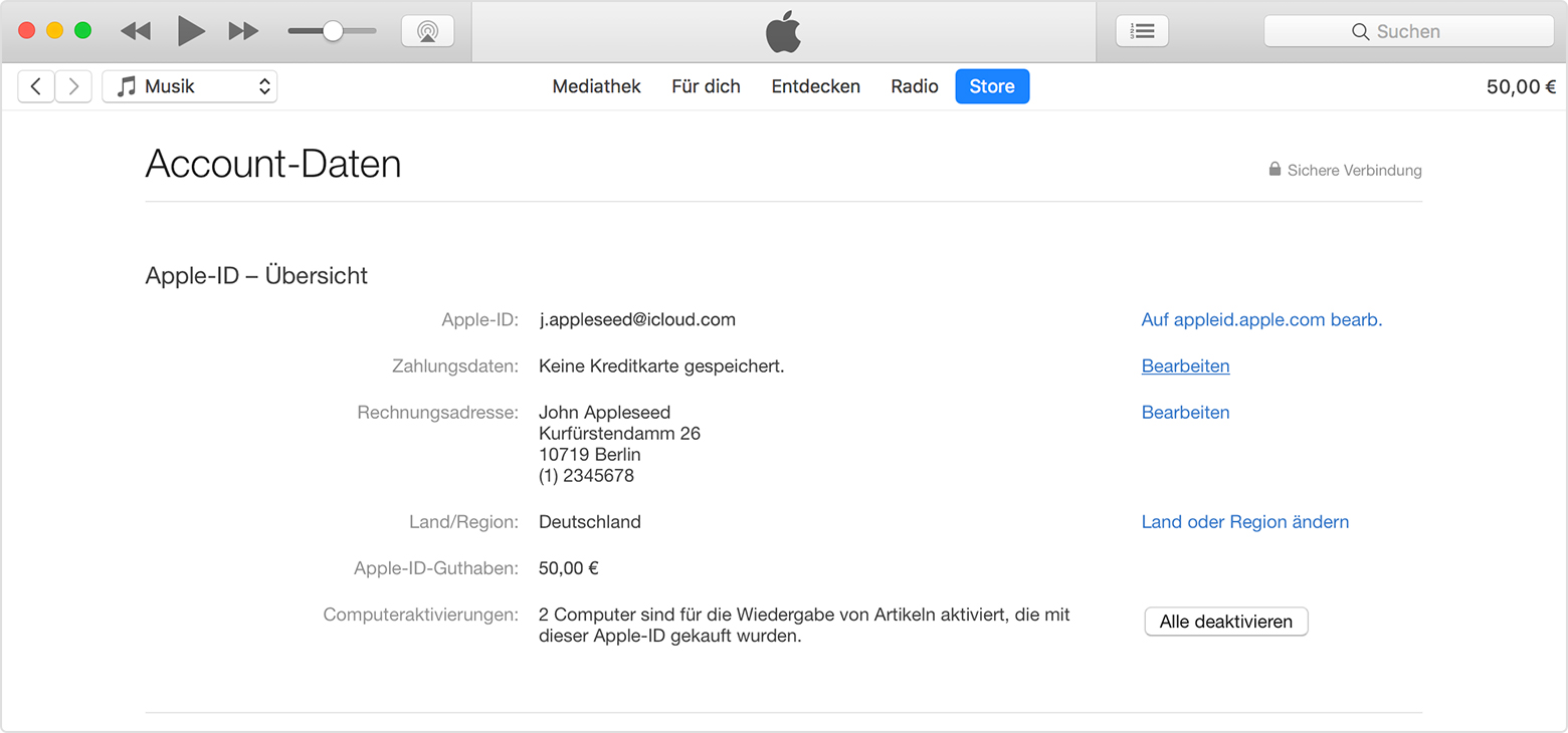 Abrechnung über die Handyrechnung als AppleIDZahlungsmethode