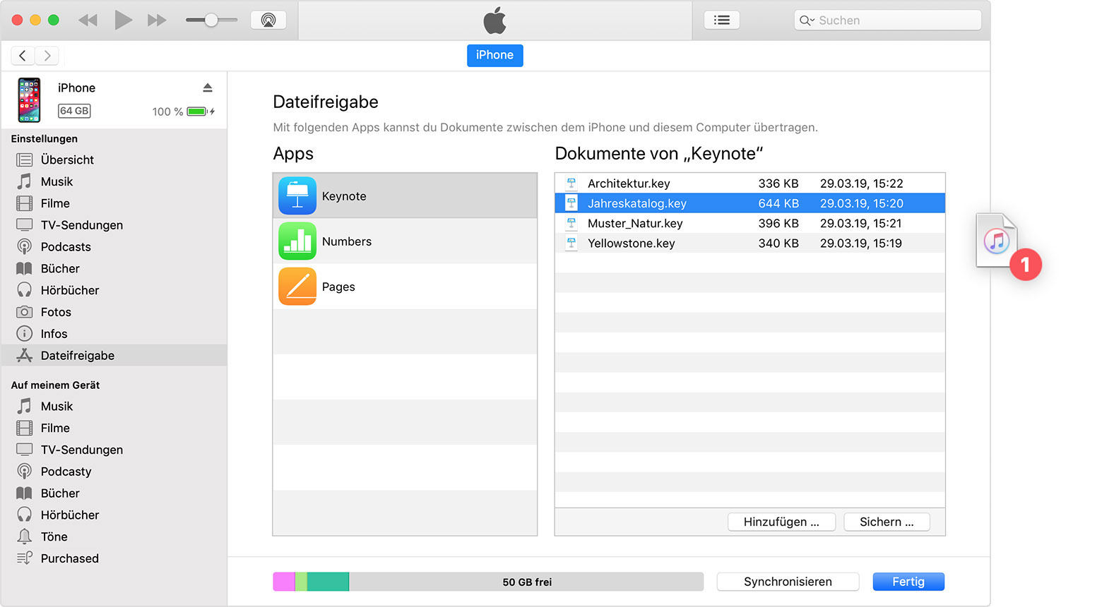 Mit iTunes Dateien zwischen deinem Computer und dem iOS- oder iPadOS-Gerät  freigeben - Apple Support