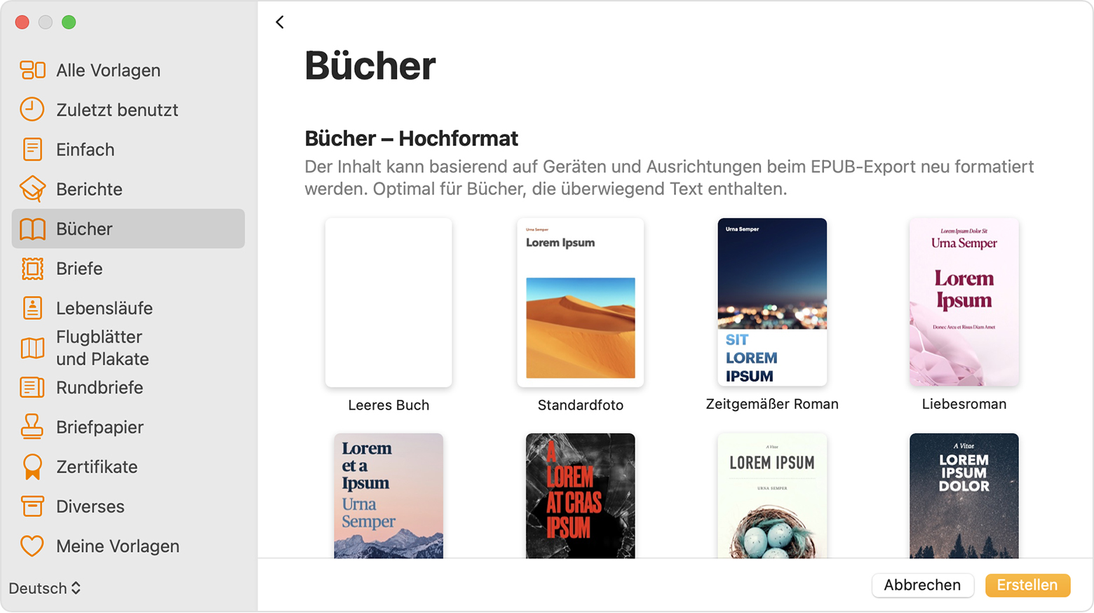 Epub Buch In Pages Erstellen Apple Support