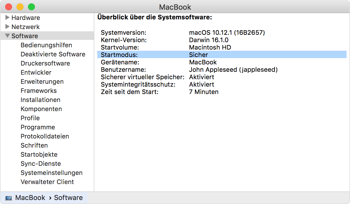 Im Gesicherten Modus Probleme Mit Dem Mac Eingrenzen Apple Support