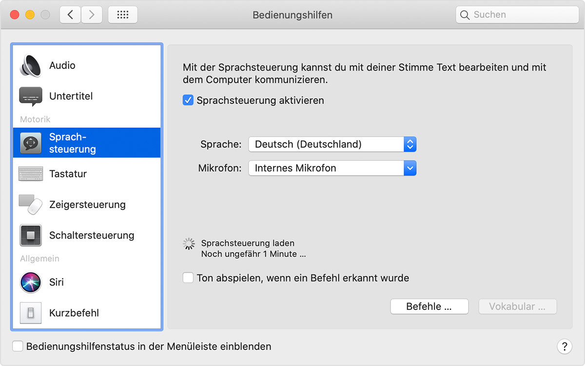 Sprachsteuerung auf dem Mac verwenden - Apple Support (DE)