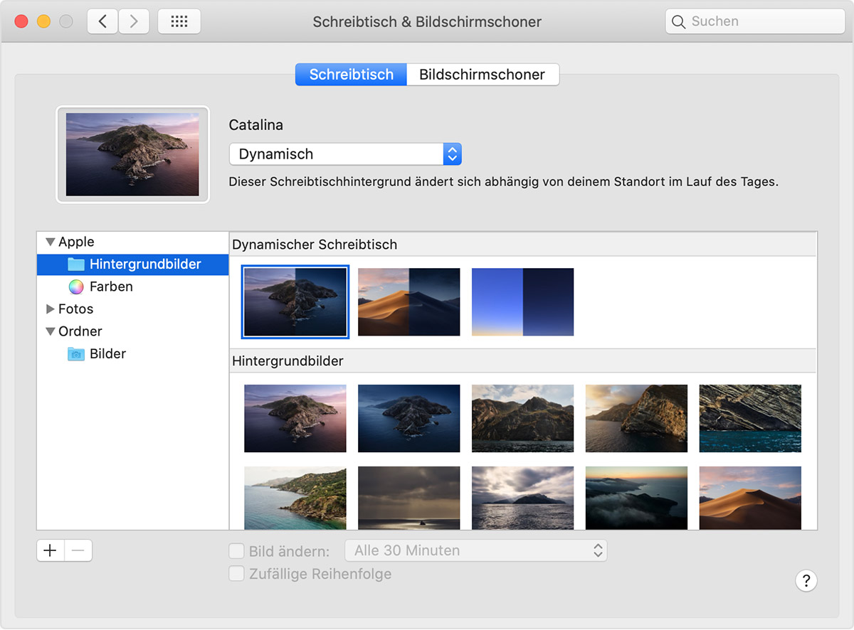 Den Schreibtischhintergrund auf Ihrem Mac ändern - Apple Support (DE)