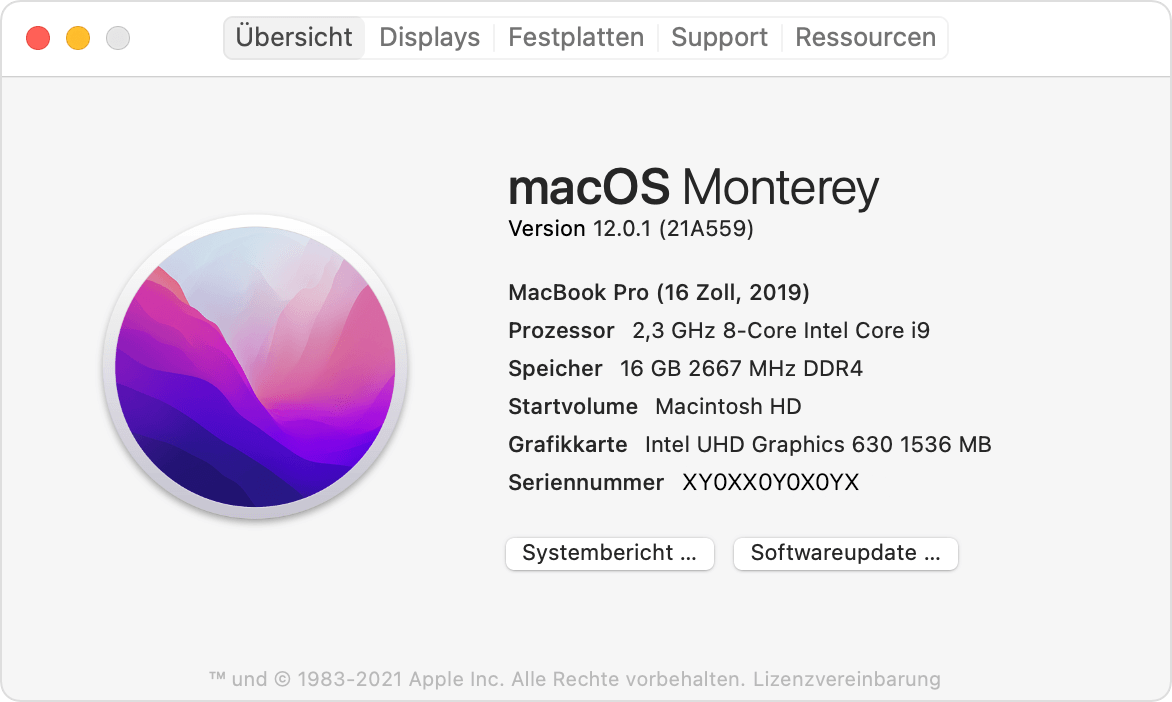 Modellnamen und Seriennummer deines Mac finden - Apple Support (DE)