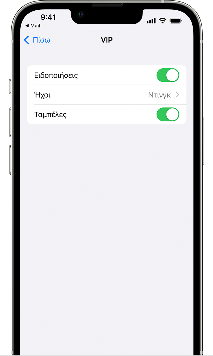 Προσαρμογή των προτιμήσεων ειδοποίησης για email επαφών VIP στο iOS 15