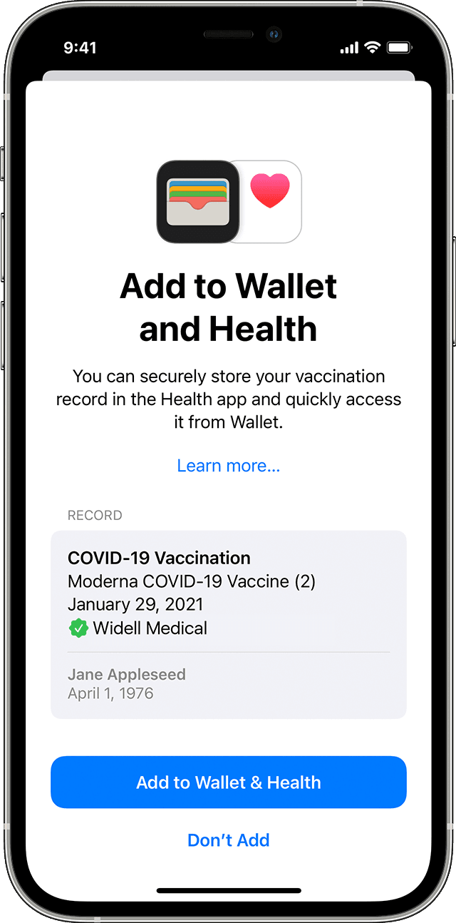 ios15 iphone12 pro health add vaccination record to wallet