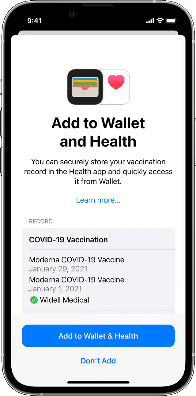 covid card apple wallet