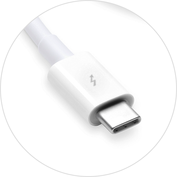 Adapters for the Thunderbolt 4, Thunderbolt 3, or USB-C port on 