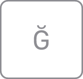 トルコ語 - Q キーボードの「Ğ」キー