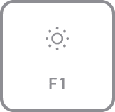 Diagram ilustrasi tombol F1/kecerahan di Magic Keyboard