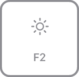 Diagram ilustrasi tombol F2/kecerahan di Magic Keyboard