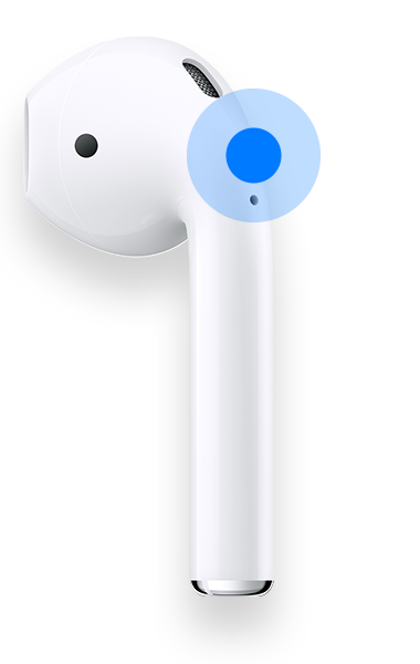 AirPods や AirPods Pro で一時停止、スキップ、音量調節を行う 